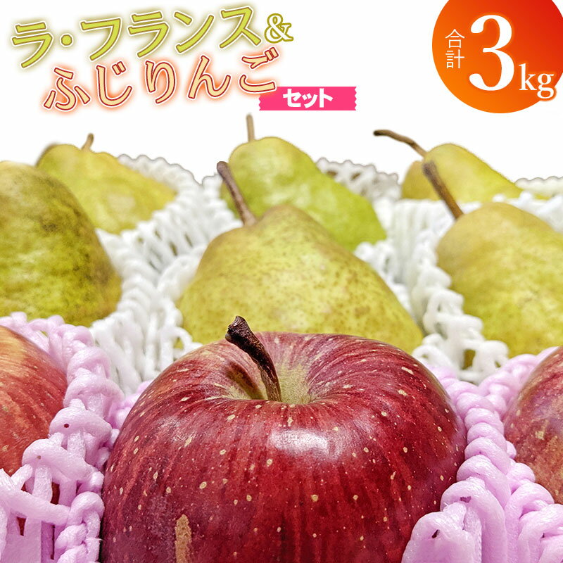 4位! 口コミ数「0件」評価「0」【令和6年産 先行予約】山形県鶴岡市産 ラ・フランス＆ふじりんご 合計約3kg（10～12玉入） 2024年産