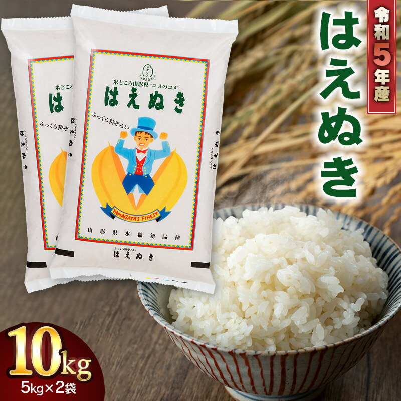 [令和5年産]山形県庄内産 はえぬき 精米10kg(5kg×2袋)