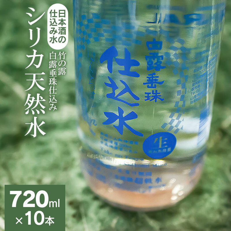 【ふるさと納税】A35-701　日本酒の仕込み水！竹の露　白露垂珠 仕込み シリカ天然水　720ml×10本セットのサムネイル