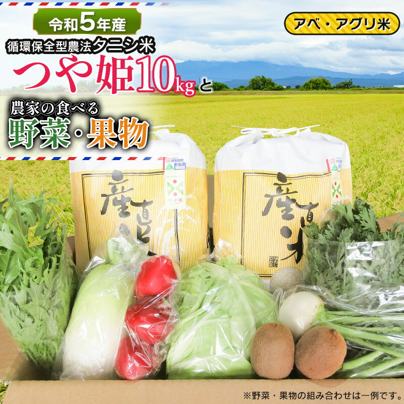 14位! 口コミ数「0件」評価「0」【令和5年産】 特別栽培米 つや姫（タニシ米）10kg（5kg×2袋）と農家の食べる野菜・果物　山形県鶴岡産　アベ・アグリ米