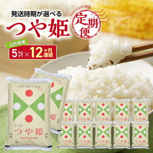 【ふるさと納税】≪12ヶ月定期便≫ 特別栽培米 つや姫 5kg×12ヶ月連続 計60kg 山形県産 毎月下旬にお届け 米 定期便