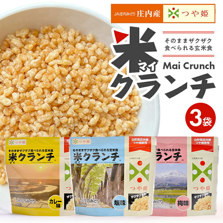 【ふるさと納税】米クランチ 3種3袋セット 塩味 梅味 カレ