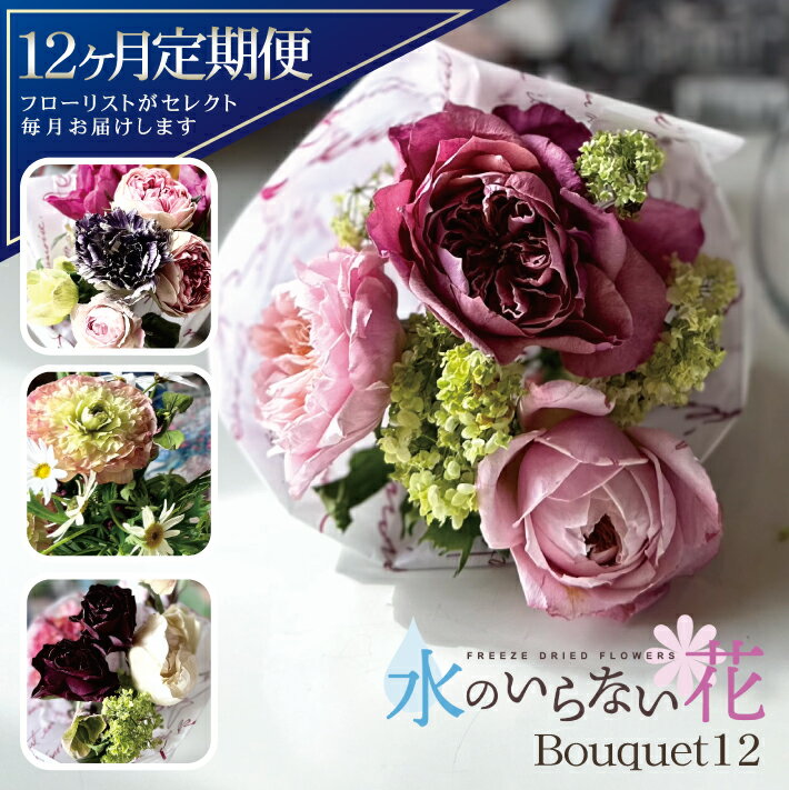 【ふるさと納税】≪12ヶ月定期便≫ 水のいらない花 ゼロフラワー定期便 「Bouquet12」 お申し込み翌月下旬より12ヶ月連続お届け 東北 山形県 酒田市 庄内 LotusGarden フリーズドライ専門店 Next Level FLOWERS Japan フリーズドライフラワー 花束 ブーケ