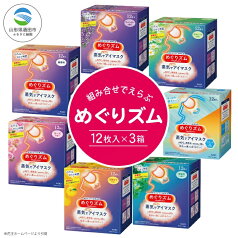 【ふるさと納税】 ≪選べる香り3箱≫ 花王 めぐりズム 蒸気でホットアイマスク 計36枚 12枚入り×3箱セット 無香料 ラベンダー カモミール ローズ 完熟ゆず 森林浴 メントール 蒸気 アイマスク リラックス リフレッシュ