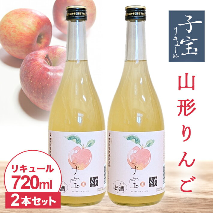 【ふるさと納税】子宝リキュール 山形りんご 720ml×2本 東北 山形県 酒田市 庄内地方 フルーツ くだもの 林檎 お酒 楯の川酒造 楯野川