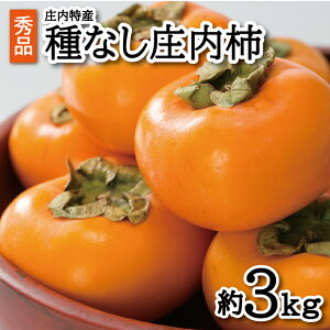 【ふるさと納税】酒田の秋の味覚 あまくて美味しい庄内柿 秀品 約3kg 10月中旬〜11月下旬頃お届け ※着日指定不可 庄内柿 柿 かき 種なし柿 種なし たねなし 果物 くだもの フルーツ