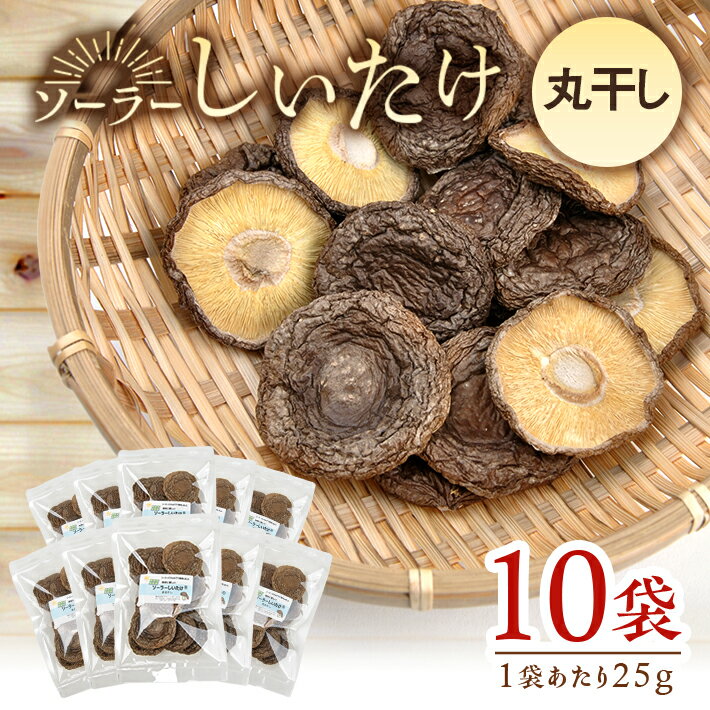 ソーラーしいたけ 丸干し 乾燥しいたけ 25g×10袋 山形県酒田産 チャック付き 小分け 干ししいたけ 干しシイタケ 干し椎茸 菌床 国産 椎茸 きのこ シイタケ 乾燥 乾物 野菜 春 夏 秋 冬 東北 山形県 酒田市 庄内 SDGs