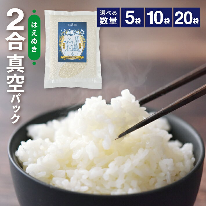 はえぬき 2合 (300g) 真空パック 選べる袋数 山形県酒田産 令和5年産米 東北 山形県 酒田市 庄内地方 庄内平野 米 ブランド米 庄内米 真空米 小分け 一人暮らし 少人数 真空パック 長期保存 備蓄用 お裾分け