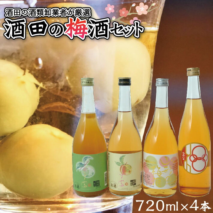 酒田の梅酒セット 上喜元 菊勇 子宝シリーズ 720ml×4本 酒 梅酒