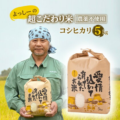 よっしーの超こだわり米(農薬不使用) コシヒカリ 5kg 米 銘柄米 山形県 新庄市 F3S-0996