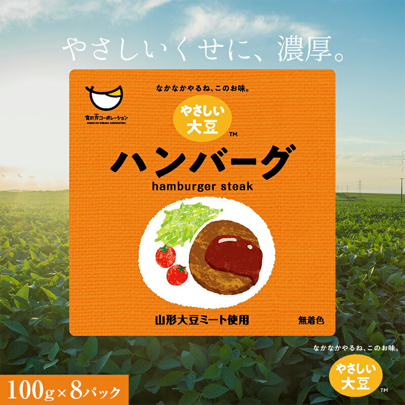 山形大豆ミート やさしい大豆 ハンバーグ (100g×8パック) 大豆ミート 大豆 着色料不使用 惣菜 おかず 山形県 新庄市