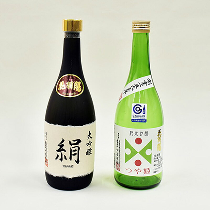 【ふるさと納税】新庄の地酒飲み比べセット 大吟醸酒入2（大吟醸「絹」、純米吟醸「つや姫」各720ml） 山形県 新庄市 F3S-1661