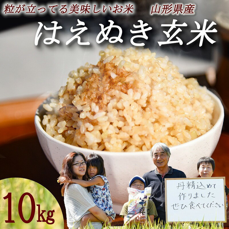 【ふるさと納税】【時期選べる】令和3年産 玄米 10kg 新米 はえぬき 山形県産 米 食味 ランキング 高評価 2021年産 雪解け水が育む美味しいお米