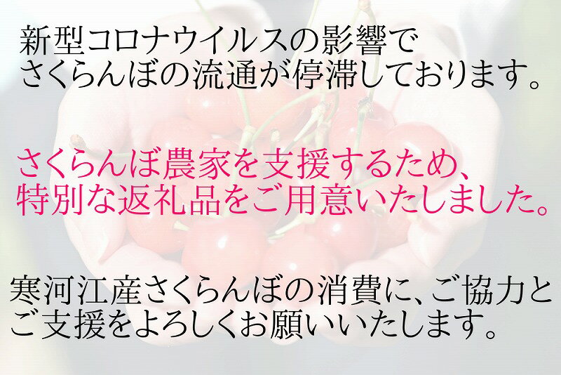 【ふるさと納税】 緊急支援！ 【5月発送】 最高級ハウスさくらんぼ 「佐藤錦」 200g（100g×2パック） 特秀品 キララパック 【数量限定】 ＜緊急支援プロジェクト品＞