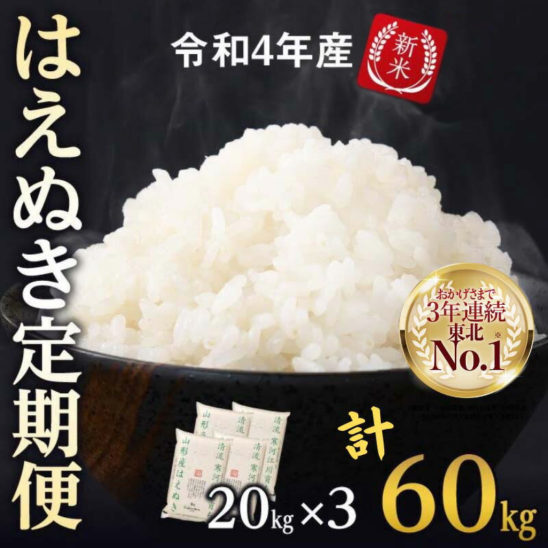 令和4年産 大蔵村 特別栽培米 10kg×6回お届け 60kg 定期便 無洗米 つや姫