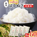 2位! 口コミ数「57件」評価「4.47」令和6年産 《20kg 3回定期便》計 60kg 2024年産 はえぬき 《選べる配送時期》 定期便 山形県産 ／定期便 お取り寄せ お米 ･･･ 