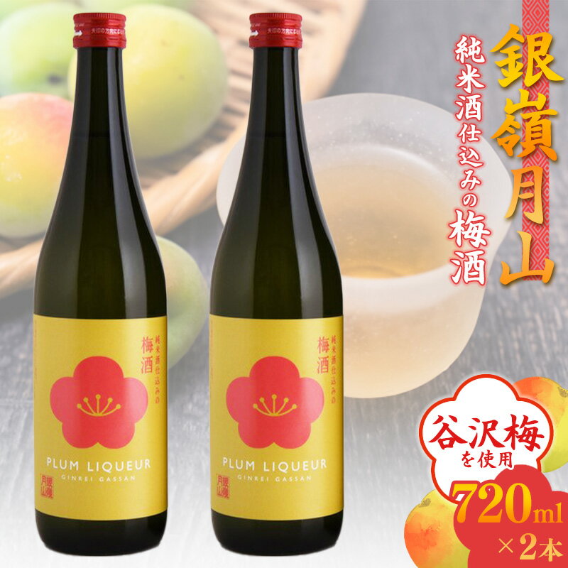 銀嶺月山 純米酒仕込みの梅酒(720ml×2本セット)/ お取り寄せ リキュール お酒 地酒 日本酒 女子会 飲み会 ストレート ロック ソーダ割り 炭酸割り お湯割り カクテル 支援 応援 晩酌 美味しい 果実酒 アルコール 土産 貴重 国産 東北 山形 国産 月山酒造