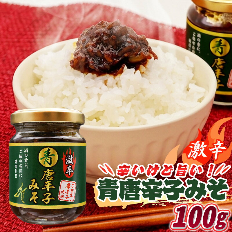 激辛 青唐辛子味みそ 100g 1本ご飯のお供 辛味噌 青唐辛子 味噌 ごはんのおとも ご飯のおとも 激辛調味料 ピリ辛 おつまみ おにぎり 焼肉 料理のアクセント ご当地グルメ お取り寄せ 晩酌のお供にも 山形県産 自社農園 手作業 調味料 福祉 ポイント消化