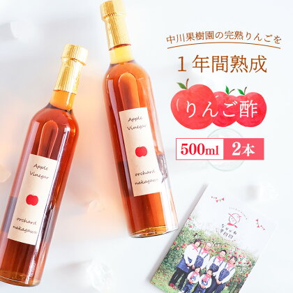 《ギフト箱》熟成 りんご 酢 500ml×2本セット 【 ビネガードリンク りんご ギフト 贈答 オリジナル 山形 りんご酢 フルーツビネガー フルーツ ドリンク 砂糖不使用 はちみつ使用 健康 おしゃれ 飲料類 プレゼント かわいい 可愛い カワイイ 】