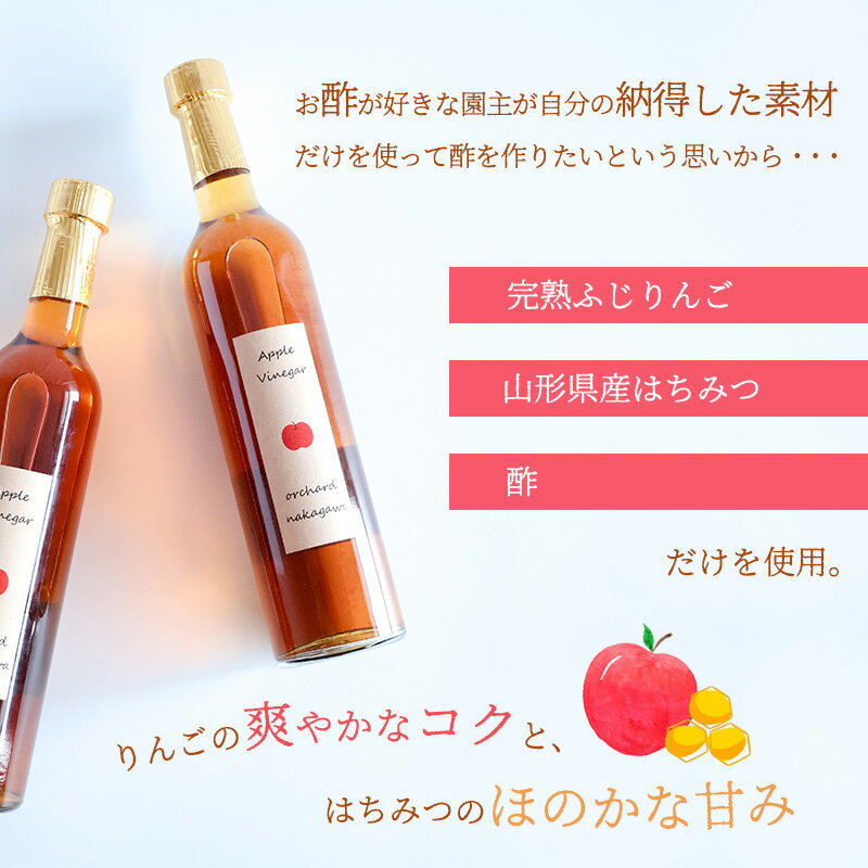 【ふるさと納税】《ギフト箱》熟成 りんご 酢 500ml×2本セット 【 ビネガードリンク りんご ギフト 贈答 オリジナル 山形 りんご酢 フルーツビネガー フルーツ ドリンク 砂糖不使用 はちみつ使用 健康 おしゃれ 飲料類 プレゼント かわいい 可愛い カワイイ 】