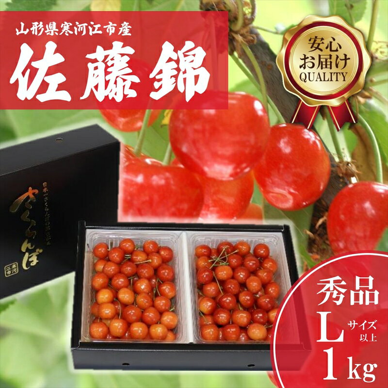 【ふるさと納税】 さくらんぼ 「佐藤錦」Lサイズ以上 秀品 1kg（500g×2） バラ詰め 山形県産 【2024年6月中旬頃～下旬頃発送予定】／ お取り寄せ フルーツ 果物 果実 ご当地 特産 東北 道の駅 チェリーランド さがえ ドライブ 旅行 土産 2024年産 令和6年産 1キロ