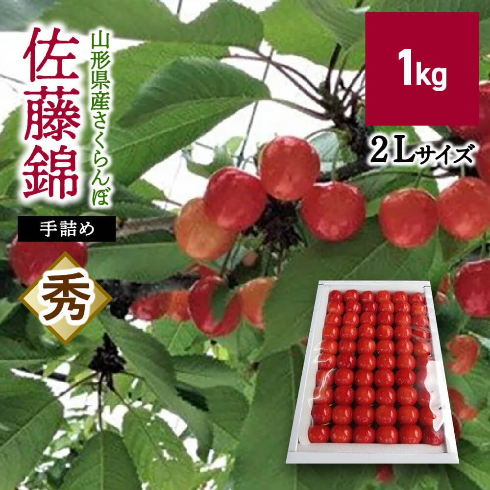 【ふるさと納税】さくらんぼ 佐藤錦 1kg 秀品 2Lサイズ 手詰め ギフト 贈り物 贈答品 フルーツ 果物 お取り寄せグルメ 山形県 上山市 0069-2402