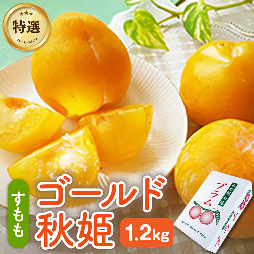 【ふるさと納税】【数量限定】プラム （ ゴールド秋姫 ） 1.2kg 秀品 果物 フルーツ 秋姫 すもも 黄色 山形 産地直送 お取り寄せ 送料無料 山形県 上山市 0106-2605