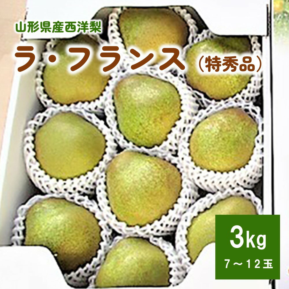 ラ・フランス 【ふるさと納税】西洋梨 （ラ・フランス） 3kg 特秀品 贈答用 化粧箱入り 果物 フルーツ 産地直送 山形 お取り寄せ 送料無料 山形県 上山市 0110-2409