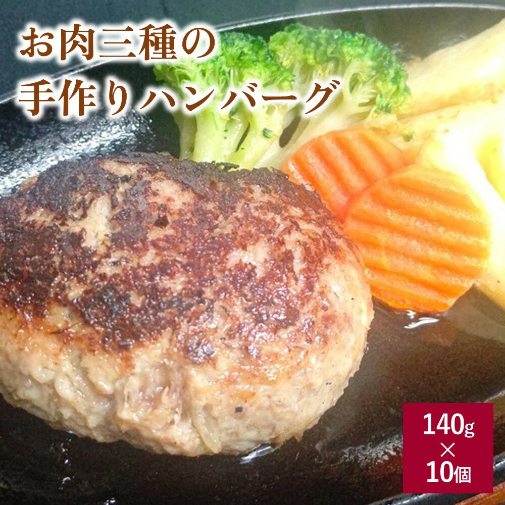 【ふるさと納税】お肉 三種 の 手作り ハンバーグ 140g