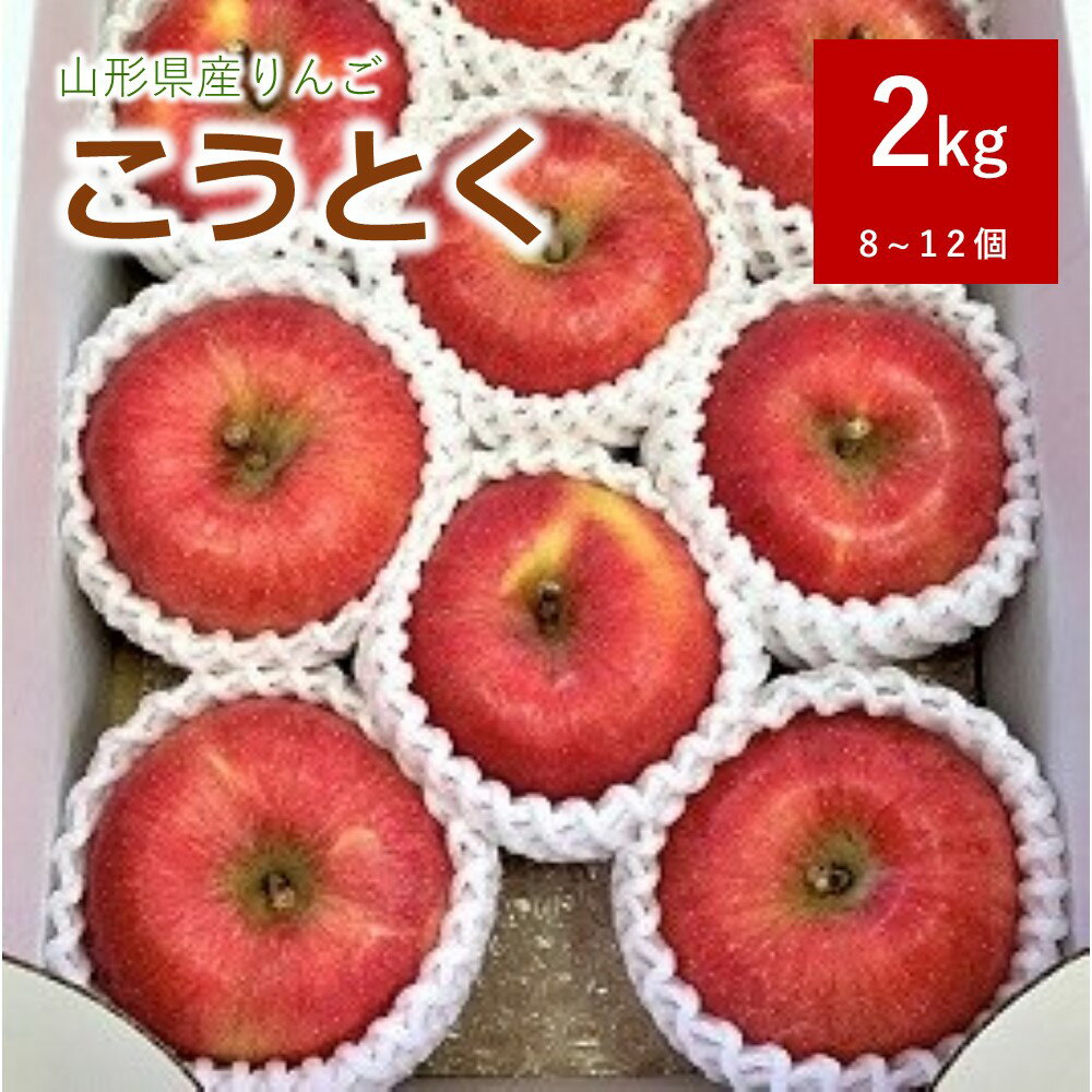 希少品種 蜜入り りんご ( こうとく ) 2kg 8～12個 果物 フルーツ お取り寄せ 産地直送 送料無料 山形県 上山市 0120-2403