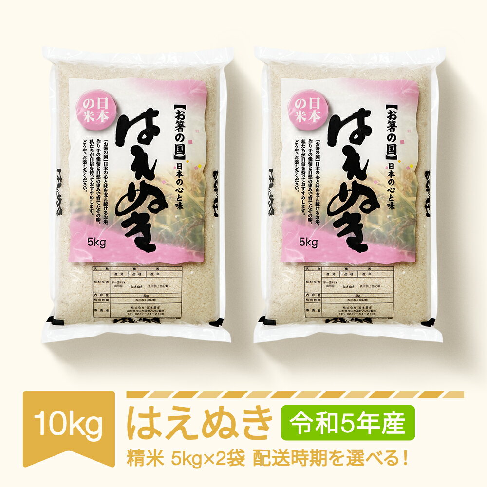 【ふるさと納税】 米 10kg 5kg×2 はえぬき 精米 お米 おこめ 令和5年産 2023年産 山形県村山市産 送料無料