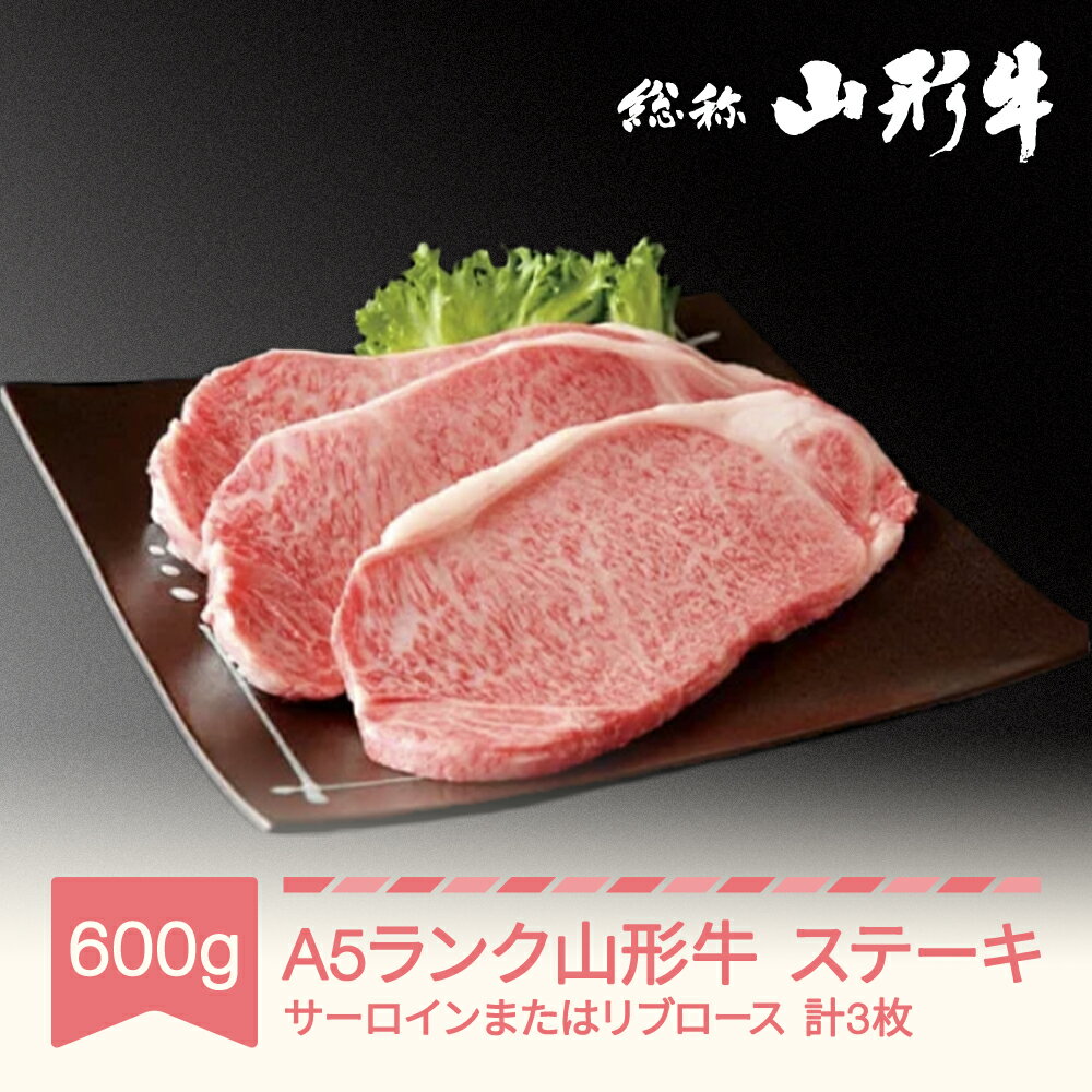 山形牛 ステーキ A5 600g(約200g×3枚) 黒毛和牛 国産 山形セレクション認定 送料無料 肉