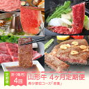 【ふるさと納税】山形牛 4ヶ月 定期便 希少部位コース 『至高』 すき焼き しゃぶしゃぶ 焼肉 送料無料 ※沖縄・離島への配送不可 毎月月末発送 mm-gt4xx