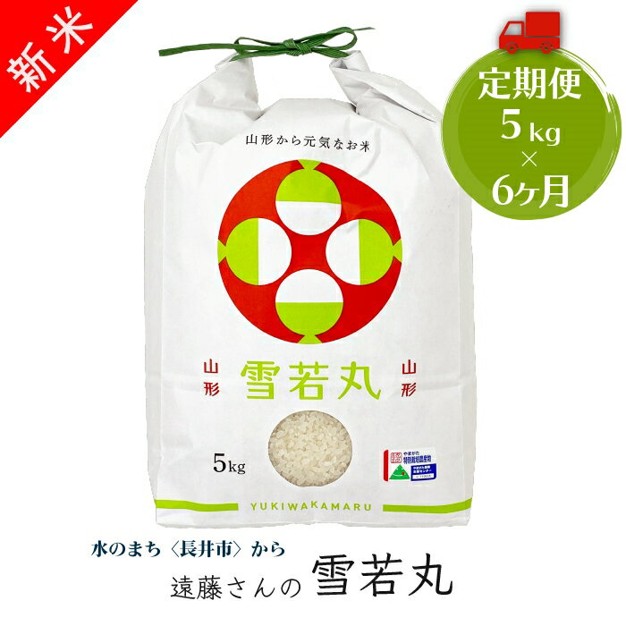 【ふるさと納税】【定期便6ヶ月】【令和5年産新米】【特別栽培米】遠藤さんの「雪若丸」5kg×1袋×6ヶ月_A117(R5)