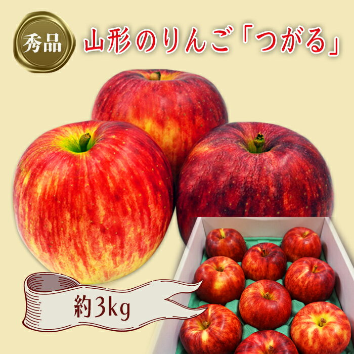 [2024年9月〜10月発送分先行受付]「秀品」山形のりんご(つがる)約3kg_H163(R6)