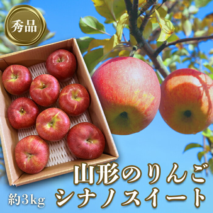 [2024年10月〜11月発送分先行受付]「秀品」山形のりんご(シナノスイート)約3kg_H166(R6)