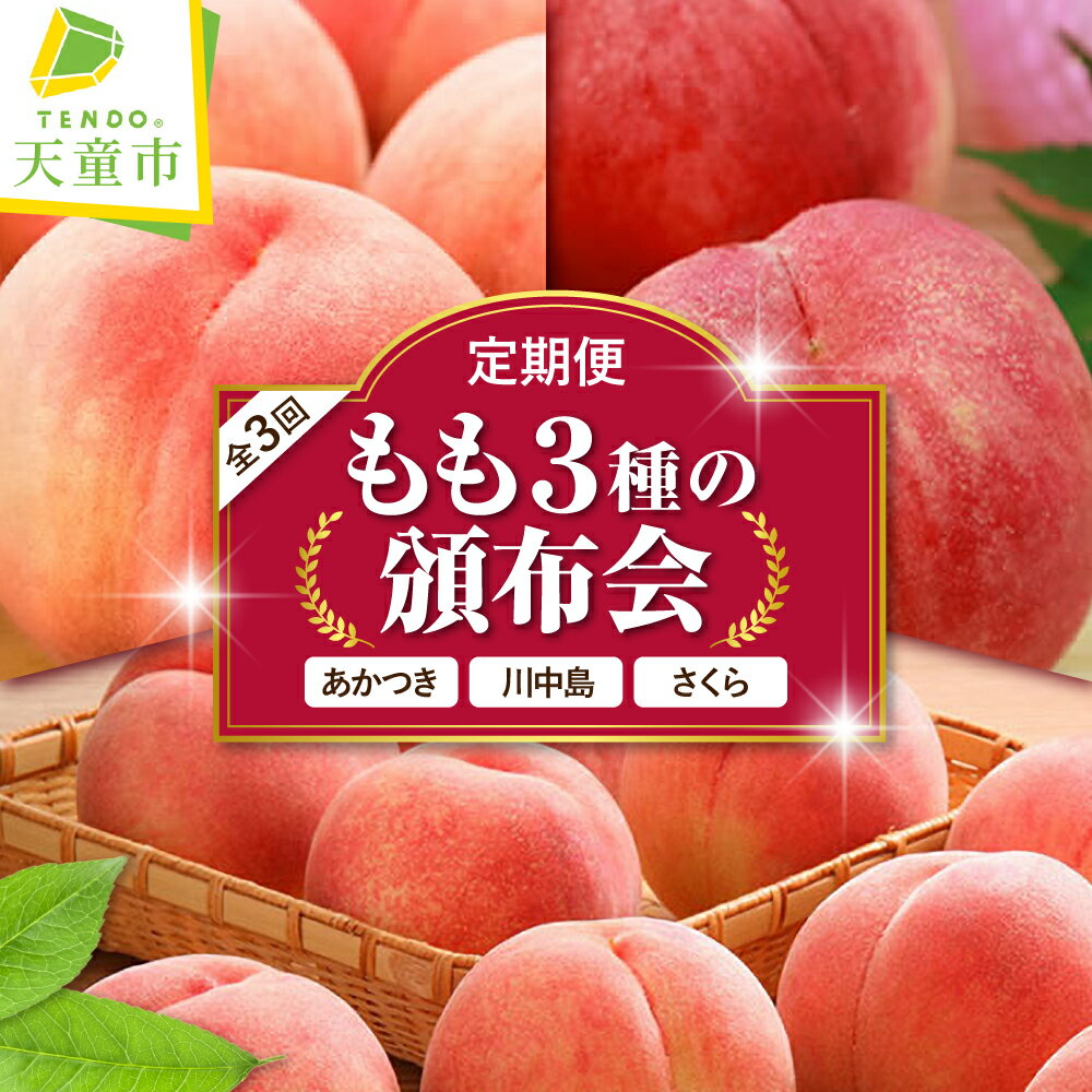 もも 3種 の 頒布会 ( 定期便 ) 全3回 秀品 あかつき 川中島 さくら 令和8年産 先行予約 2026年 桃 白桃 人気 おすすめ フルーツ 果物 くだもの 山形 お取り寄せ 食べ比べ 産地直送 送料無料 [ 山形県 天童市 ]