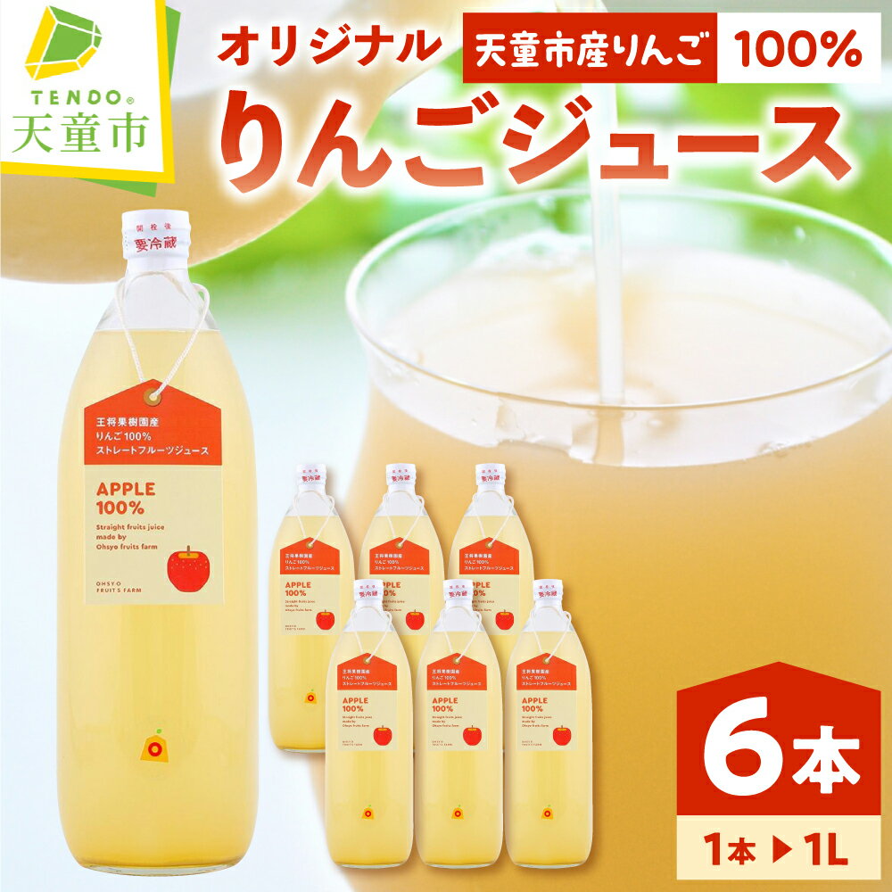 【ふるさと納税】 オリジナル りんご ジュース 6本入り 1L × 6本 濃厚 100% 果汁 ストレート ジュース フルーツジュース おすそ分け のし 贈答 ...