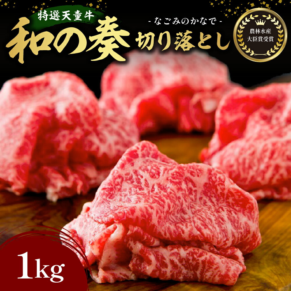 農林水産大臣賞受賞 特選 天童牛 " 和の奏 " 切り落とし 1kg 国産 黒毛和牛 和牛 牛肉 ブランド牛 山形牛 国産飼料 ご家庭用 のし 贈答 ギフト お取り寄せ グルメ 冷凍 送料無料 なごみ農産 [ 山形県 天童市 ]