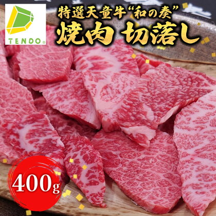 農林水産大臣賞受賞 特選 天童牛 " 和の奏 " 焼肉 切落し 400g国産 黒毛和牛 和牛 牛肉 ブランド牛 国産の餌のみで育てた 山形牛 肉 冷凍 ご家庭用 ギフト プレゼント 贈答用 お中元 お歳暮 お取り寄せ グルメ 食品 送料無料【 山形県 天童市 】