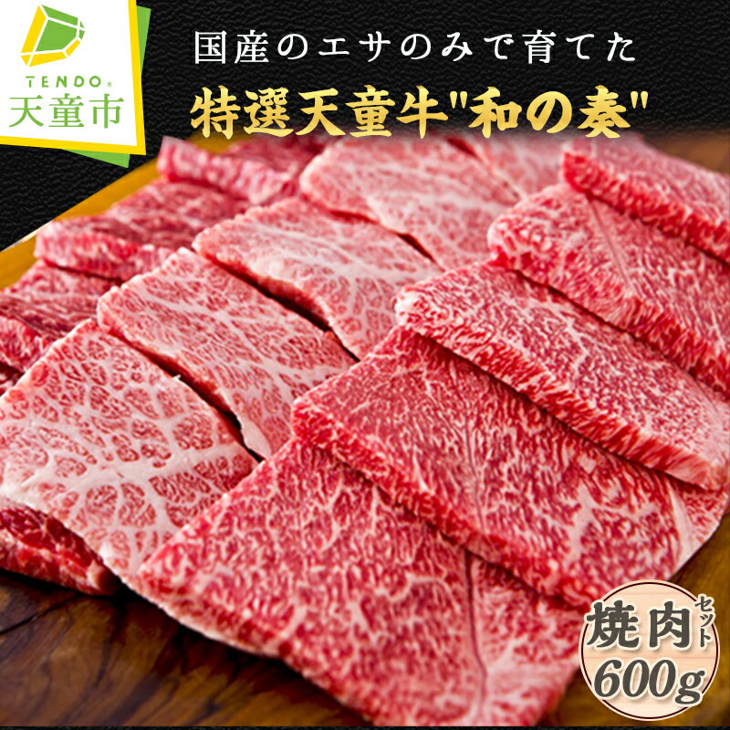 農林水産大臣賞受賞 特選 天童牛 " 和の奏 " 焼肉 セット 600g国産 黒毛和牛 和牛 牛肉 ブランド牛 国産の餌のみで育てた 山形牛 肉 冷凍 ご家庭用 ギフト プレゼント 贈答用 お中元 お歳暮 お取り寄せ グルメ 食品 送料無料 [ 山形県 天童市 ]