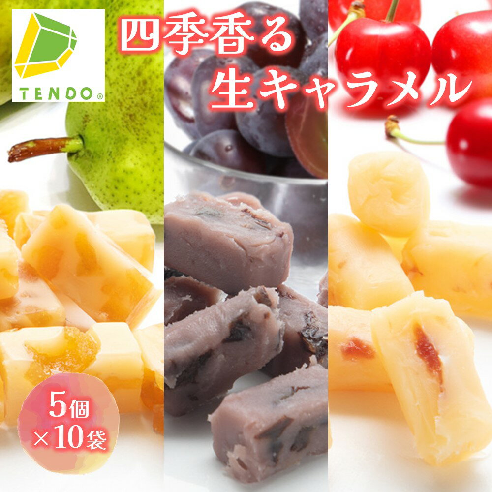 【ふるさと納税】 四季香る 生キャラメル フルーツ 野菜 さくらんぼ ぶどう りんご 桃 ラフランス ずんだ 5種 × 2セット 5個 × 10袋 エスディージ...