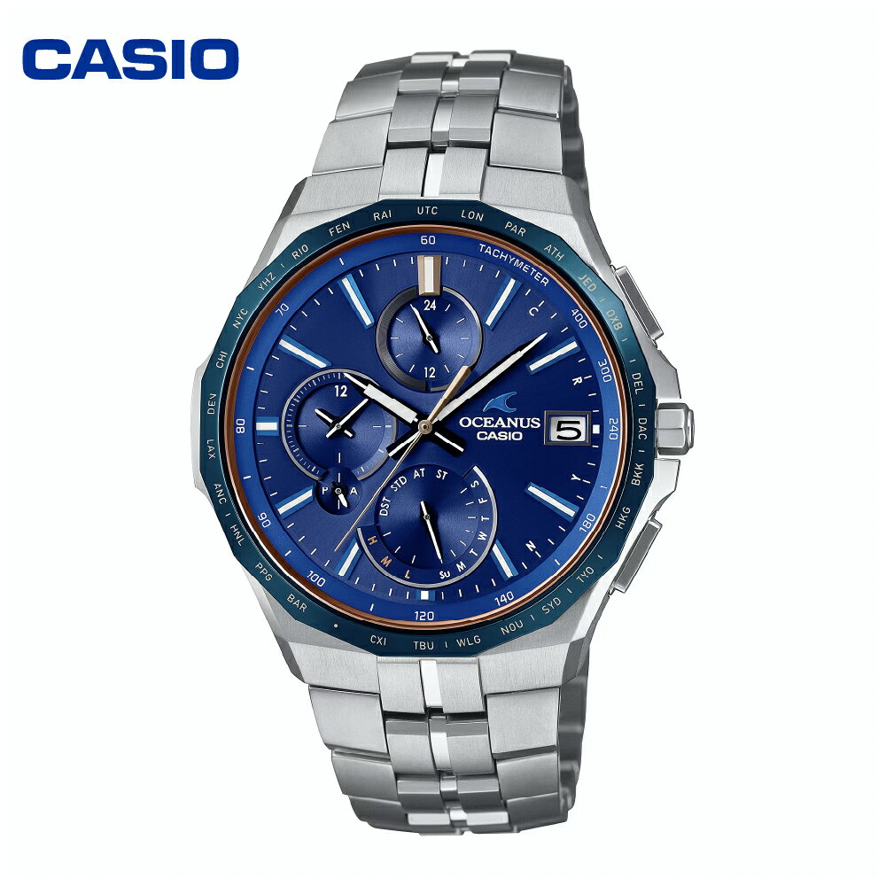 【ふるさと納税】CASIO腕時計 OCEANUS OCW-S5000F-2AJF腕時計 時計 ウォッチ カシオ CASIO マンタ Manta オシアナス メンズ 男性 電波 ソーラー 多針 アナログ シルバー 青 ブルー 国内正規品 山形県 東根市