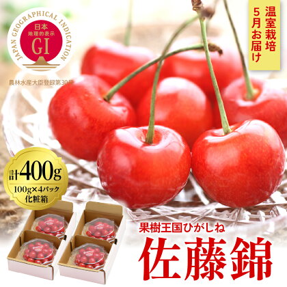 2024年産【5月お届け】GI「東根さくらんぼ」佐藤錦100g×4パック入り 東根農産センター提供サクランボ フルーツ 果物 くだもの 期間限定 冷蔵配送 先行予約 取り寄せ グルメ ご当地 特産 産地 直送 送料無料 東北 山形 東根市