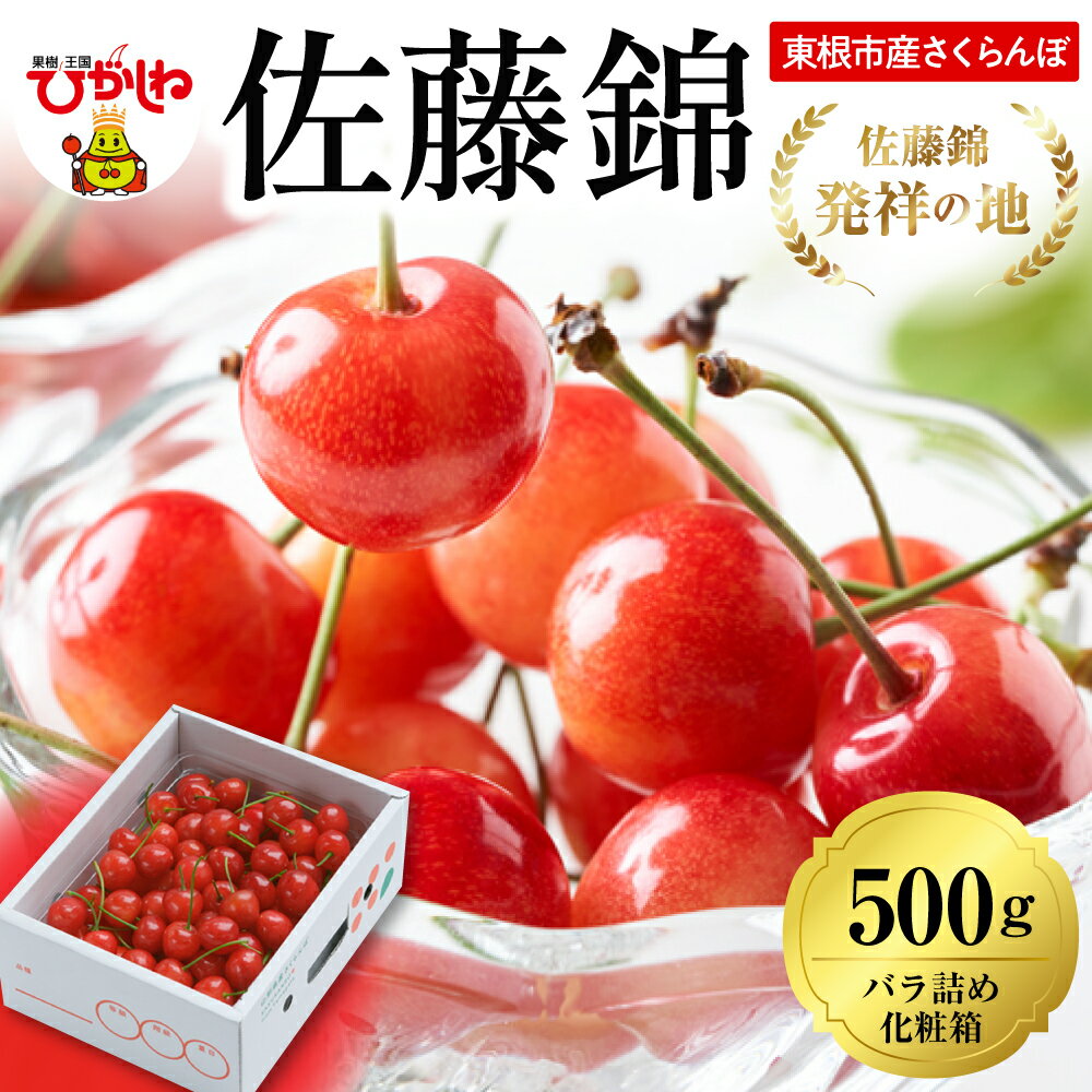 【ふるさと納税】 2025年 さくらんぼ 佐藤錦 500g ( 500g × 1パック )/ サクランボ フルーツ 果物 くだもの 箱入り 化粧箱 バラ詰め 贈り物 ギフト 贈答 冷蔵 期間限定 冷蔵配送 先行予約 送料無料 東北 山形県 東根市《6/5～6/20順次出荷予定》のサムネイル