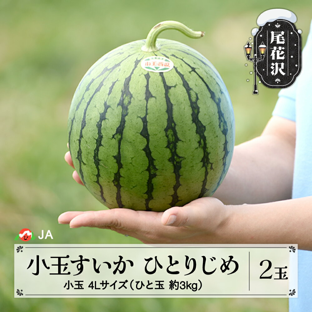 先行予約 尾花沢産 小玉 すいか ひとりじめ4Lサイズ 約3kg×2玉 7月中旬〜7月下旬頃発送 2024年産 令和6年産 スイカ 西瓜 こだま 送料無料 着日指定不可 JA※沖縄・離島への配送不可