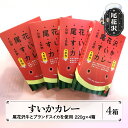 【ふるさと納税】尾花沢牛肉とブランドスイカを使用した尾花沢すいかカレー4箱 加工品 レトルト 惣菜 kb-rtskx4