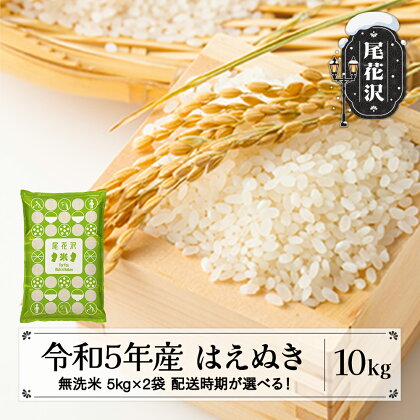 米 無洗米 10kg 5kg×2袋 はえぬき 令和5年産 2023年産 山形県尾花沢市産 送料無料※着日指定送不可※沖縄・離島への配送不可