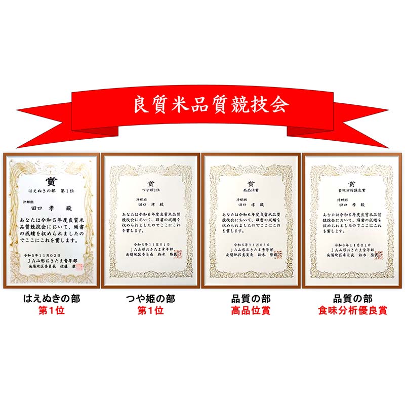 【ふるさと納税】 【令和8年産 新米 先行予約】 《定期便6回》 はえぬき (精米) 10kg×6か月 《令和8年10月上旬～発送》 『田口農園』 山形南陽産 米 白米 ご飯 農家直送 山形県 南陽市 [1126-R8]