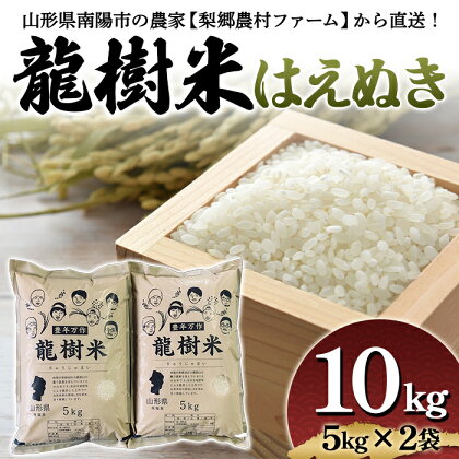 《梨郷農村ファーム》 令和5年南陽市産 龍樹米はえぬき10kg（5kg×2袋） 835